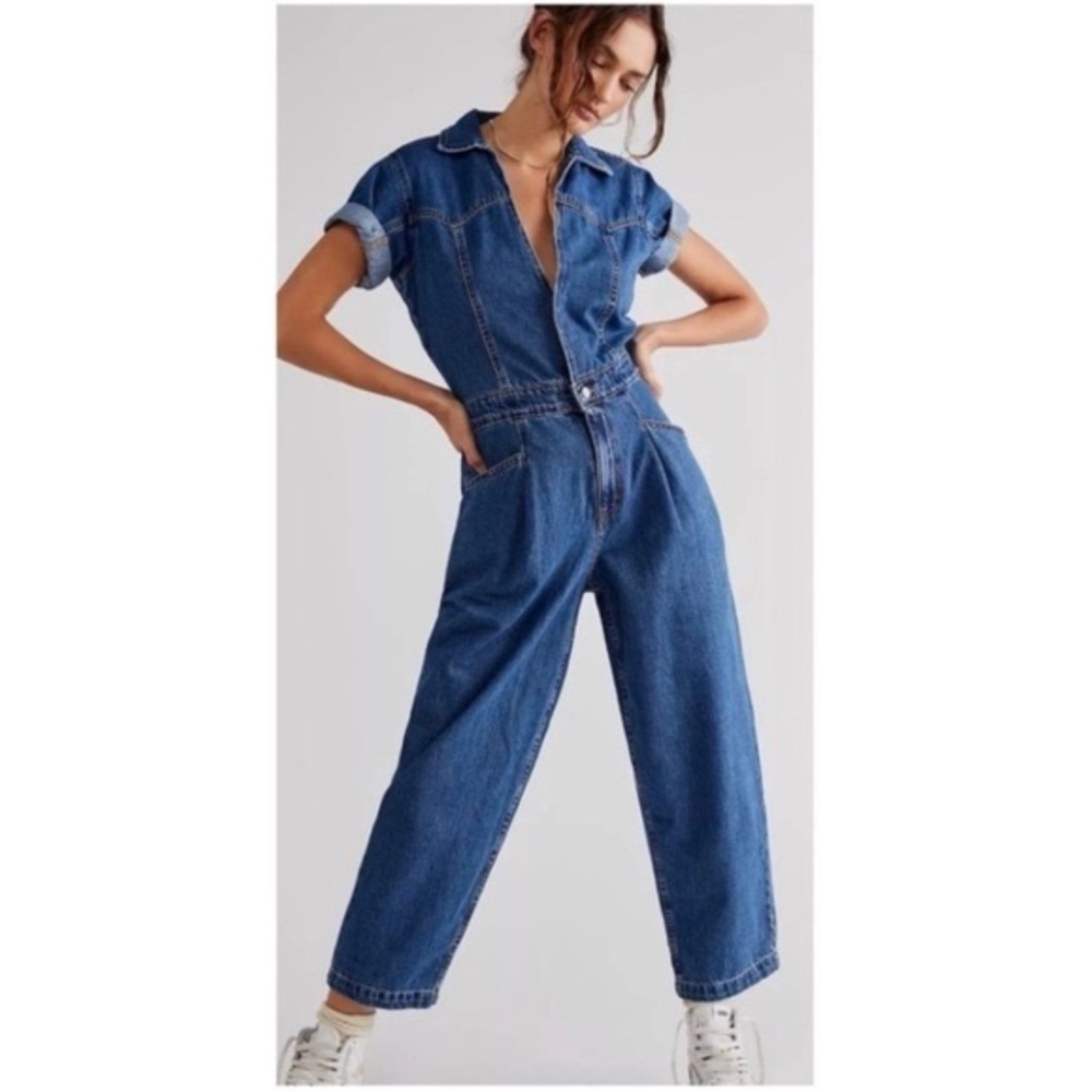 vintage 90s Casualaire denim short sleeve jumpsuit - Picture 9 of 9